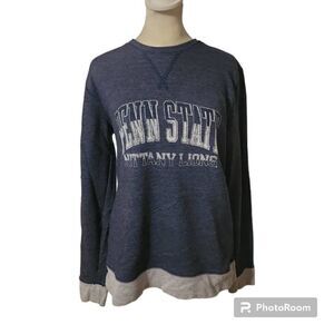 Penn State Women's Blue and Grey Long Sleeve Top Size Small